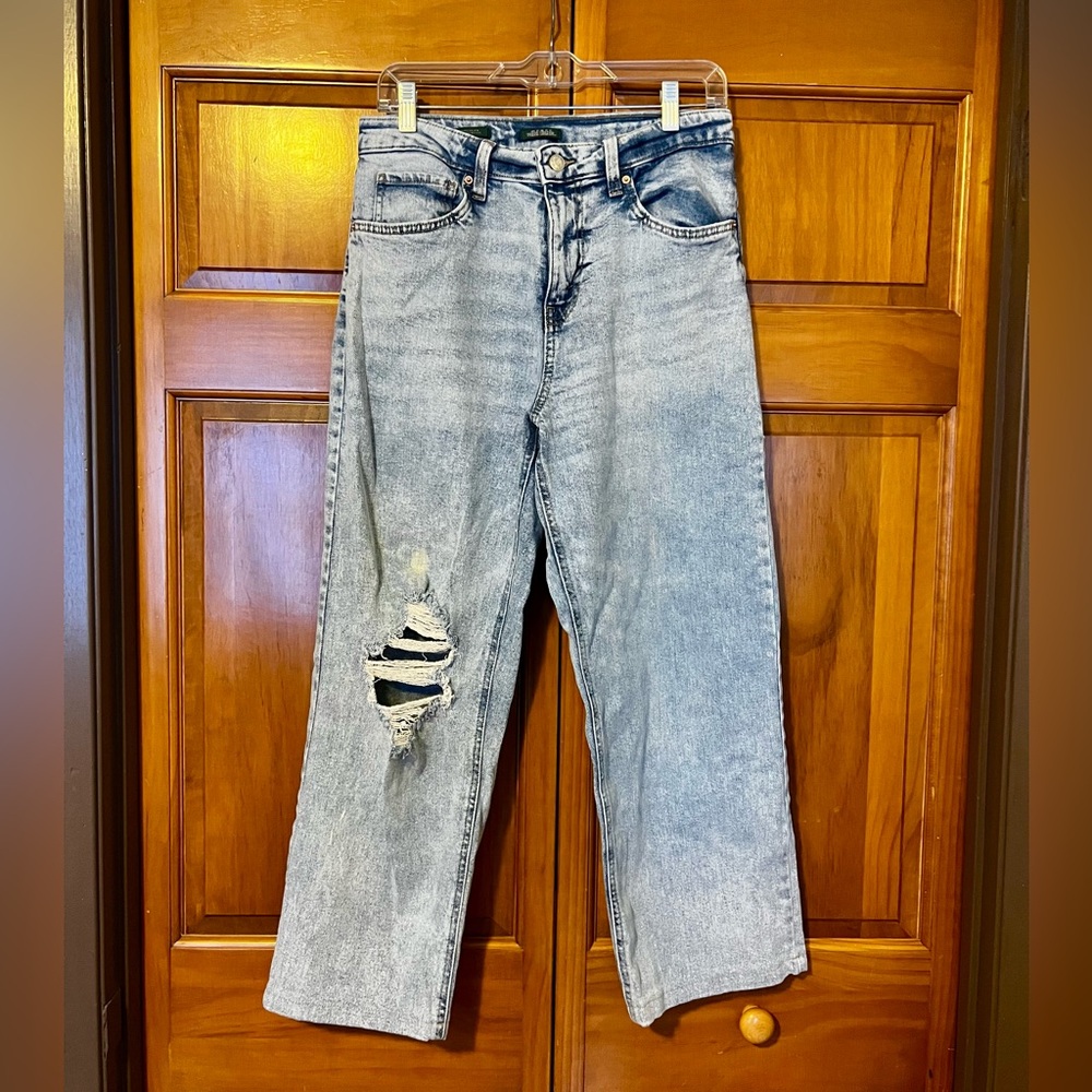 Wild Fable High Rise Dad Jean, Light Wash, Floral Print Pockets, Size 6
